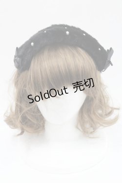 画像2: m petit by misako / ファーパールヘッドドレス  黒Ｘ白 I-26-02-15-115-LO-AC-SA-ZI