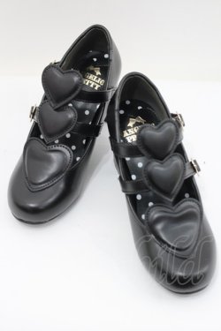 画像1: Angelic Pretty / Trio Heartシューズ S 黒 I-26-02-15-120-AP-SH-SA-ZI