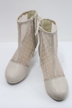 画像1: axes femme POETIQUE / ドットチュールブーツ M ピンク I-26-02-15-122-AX-SH-SA-ZI