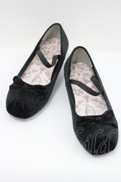 画像1: m petit by misako / NINA’Sコラボ ベロアパンプス LL 黒 I-26-02-15-125-LO-SH-HR-ZI