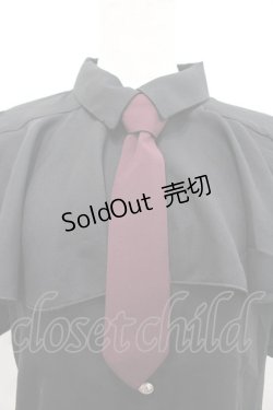 画像2: axes femme POETIQUE / タイ付ラッフルフリル半袖ブラウス  黒 I-26-02-15-002-AX-BL-HR-ZI