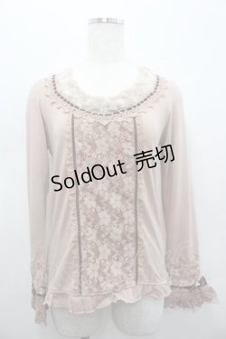 画像1: axes femme / 袖口レーシープルオーバー M アワピンク I-26-02-15-018-AX-TO-SA-ZI