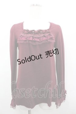 画像1: axes femme / シフォン巻きバラ付きPO M ワイン I-26-02-15-019-AX-TO-SA-ZI