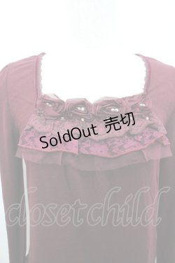 画像2: axes femme / シフォン巻きバラ付きPO M ワイン I-26-02-15-019-AX-TO-SA-ZI