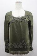 axes femme / ラメレース長袖カットソー  カーキ I-26-02-15-025-AX-TO-SA-ZI