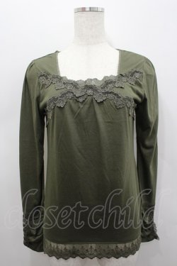 画像1: axes femme / ラメレース長袖カットソー  カーキ I-26-02-15-025-AX-TO-SA-ZI