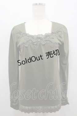 画像1: axes femme / ラメレース長袖カットソー  カーキ I-26-02-15-025-AX-TO-SA-ZI