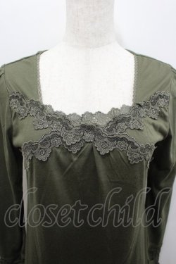 画像2: axes femme / ラメレース長袖カットソー  カーキ I-26-02-15-025-AX-TO-SA-ZI