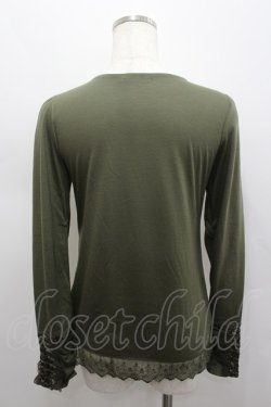 画像3: axes femme / ラメレース長袖カットソー  カーキ I-26-02-15-025-AX-TO-SA-ZI