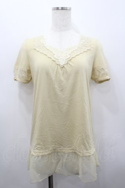 画像1: axes femme / 胸元モチーフインナープルオーバー M イエロー I-26-02-15-027-AX-TO-SA-ZI