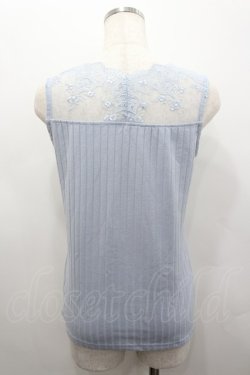 画像3: axes femme / 繊細レースタンク  サックス I-26-02-15-033-AX-TO-SA-ZI