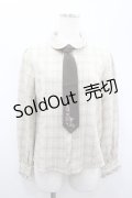 axes femme / ネクタイ付きブラウス  アイボリーチェック I-26-02-18-001-AX-BL-SA-ZI