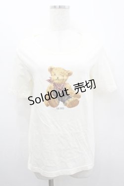 画像1: PINK HOUSE / デニムベア半袖カットソー 4(L) アイボリー I-26-02-18-035-LO-TO-SA-ZI