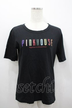 画像1: PINK HOUSE / カラフルロゴptTシャツ L ブラック I-26-02-18-036-LO-TS-SA-ZI