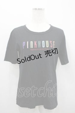 画像1: PINK HOUSE / カラフルロゴptTシャツ L ブラック I-26-02-18-036-LO-TS-SA-ZI