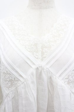 画像2: axes femme / レースＸタックデザインチュニ M 白 I-26-02-18-004-AX-TO-SA-ZI