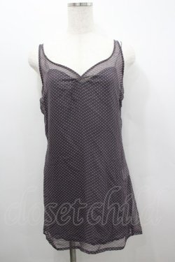 画像1: PINK HOUSE / ドットシフォンノースリーブトップス  グレーＸ白 I-26-02-18-037-LO-TO-SA-ZI