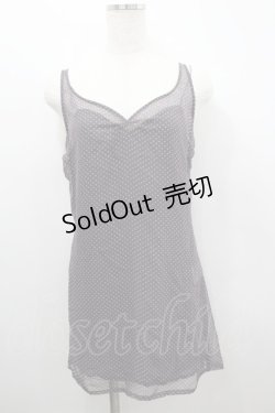 画像1: PINK HOUSE / ドットシフォンノースリーブトップス  グレーＸ白 I-26-02-18-037-LO-TO-SA-ZI