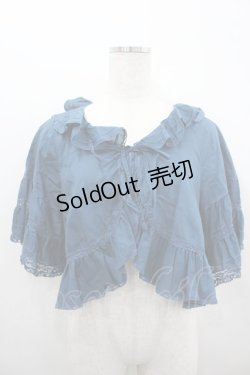 画像1: PINK HOUSE / フリル半袖ショートブラウス  青 I-26-02-18-038-LO-BL-SA-ZI