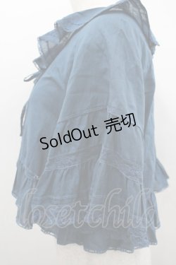 画像2: PINK HOUSE / フリル半袖ショートブラウス  青 I-26-02-18-038-LO-BL-SA-ZI