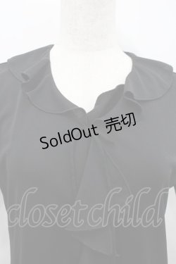 画像2: PINK HOUSE / フリル襟半袖シフォンブラウス L 黒 I-26-02-18-039-LO-BL-SA-ZI