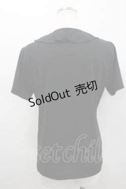 画像3: PINK HOUSE / フリル襟半袖シフォンブラウス L 黒 I-26-02-18-039-LO-BL-SA-ZI