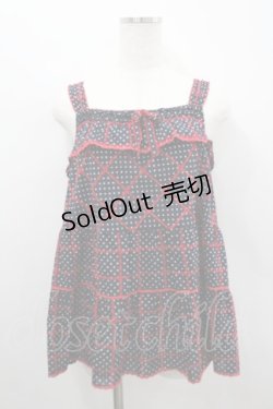 画像1: PINK HOUSE / 水玉×刺繍キャミソールブラウス  ネイビー I-26-02-18-040-LO-BL-SA-ZI