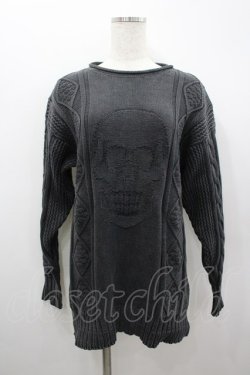 画像1: HYSTERIC GLAMOUR / スカルケーブルニット F グレー I-26-02-18-042-PU-TO-TE-ZI