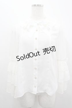 画像1: axes femme kawaii / 3段フリル姫袖ブラウス  白 I-26-02-18-005-AX-BL-SA-ZI