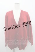 PINK HOUSE / ワッペン&肘パッチVネックニットカーディガン  レッド I-26-02-18-045-LO-TO-SA-ZI