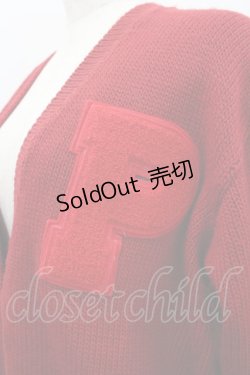 画像2: PINK HOUSE / ワッペン&肘パッチVネックニットカーディガン  レッド I-26-02-18-045-LO-TO-SA-ZI