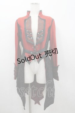 画像1: Ozz Croce / クロスZIPロングジャケット  赤Ｘ黒 I-26-02-18-048-OO-JA-SA-ZI