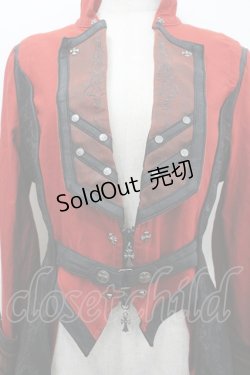 画像2: Ozz Croce / クロスZIPロングジャケット  赤Ｘ黒 I-26-02-18-048-OO-JA-SA-ZI