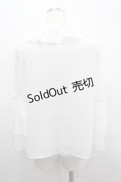 画像3: axes femme kawaii / 3段フリル姫袖ブラウス  白 I-26-02-18-005-AX-BL-SA-ZI