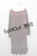 axes femme / ローズレースニットワンピース M ワイン I-26-02-18-053-AX-OP-SA-ZI