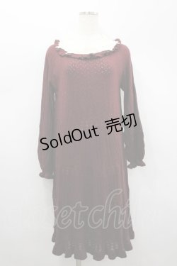 画像1: axes femme / ローズレースニットワンピース M ワイン I-26-02-18-053-AX-OP-SA-ZI