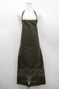 KANEKO ISAO / 苺鉢植え刺繍エプロン  カーキ I-26-02-18-055-EL-ZA-SA-ZI