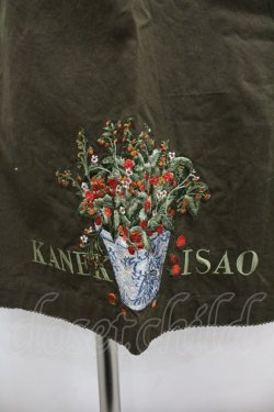 画像2: KANEKO ISAO / 苺鉢植え刺繍エプロン  カーキ I-26-02-18-055-EL-ZA-SA-ZI