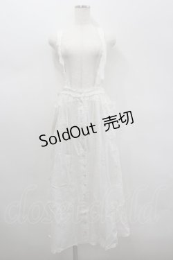 画像1: PINK HOUSE / 縦ピンタックポケット付きサススカート  ホワイト I-26-02-18-056-LO-SK-SA-ZI