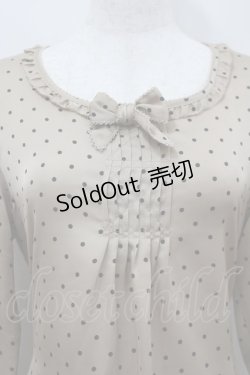 画像2: PINK HOUSE / ドットリボンサテン長袖ワンピース  ブラウンＸ黒 I-26-02-18-057-LO-OP-SA-ZI