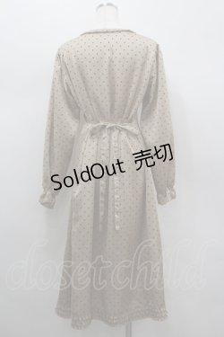 画像3: PINK HOUSE / ドットリボンサテン長袖ワンピース  ブラウンＸ黒 I-26-02-18-057-LO-OP-SA-ZI