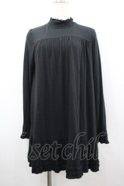 画像1: PINK HOUSE / ハイネックレース長袖カットワンピース  黒 I-26-02-18-059-LO-OP-SA-ZI