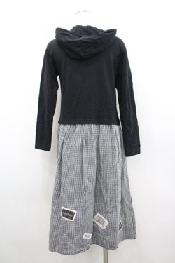 画像3: PINK HOUSE / ボーダー切替ワッペンワンピース  黒 I-26-02-18-060-LO-OP-SA-ZI