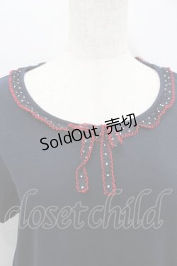 画像2: PINK HOUSE / 水玉×刺繍切替パフ袖カットソー 4(L) ネイビー I-26-02-18-007-LO-TO-SA-ZI