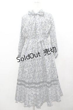 画像1: axes femme / 小花柄ボータイワンピース  ブラック I-26-02-18-067-AX-OP-SA-ZI