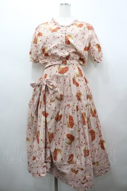 画像1: KANEKO ISAO / 籠入り苺pt半袖ワンピース  ピンク I-26-02-18-069-EL-OP-SA-ZI