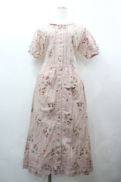 画像1: WONDERFUL WORLD / 苺ptレース襟重ね半袖ワンピース  ピンク I-26-02-18-070-LO-OP-SA-ZI