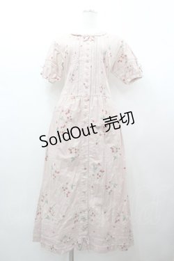 画像1: WONDERFUL WORLD / 苺ptレース襟重ね半袖ワンピース  ピンク I-26-02-18-070-LO-OP-SA-ZI