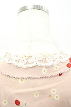 画像4: WONDERFUL WORLD / 苺ptレース襟重ね半袖ワンピース  ピンク I-26-02-18-070-LO-OP-SA-ZI