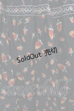 画像3: WONDERFUL WORLD / 苺pt&刺繍半袖ワンピース  ブラック I-26-02-18-071-LO-OP-SA-ZI